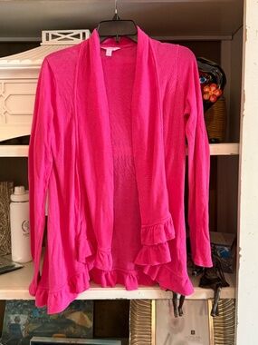 Lilly Pulitzer Small S lightweight pink cardigan sweater 